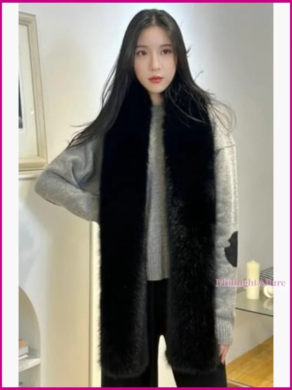Fluffy Faux Fox Fur Shawl Scarf Winter Wrap Wedding Party Stole